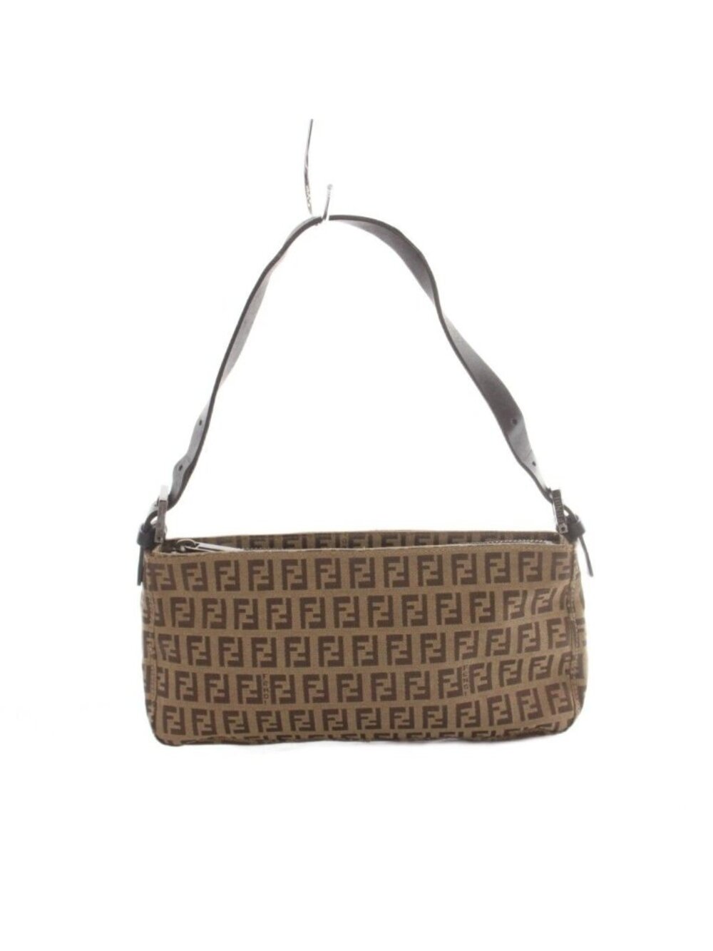 Fendi Handbag Pouch Zucchino Pattern Canvas Brown